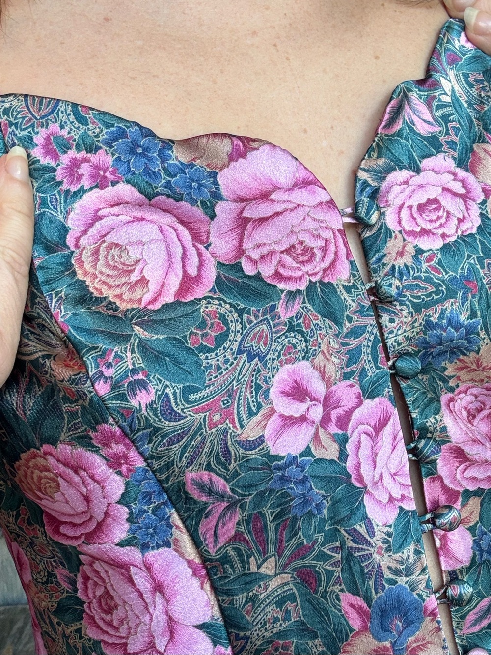 Victoria's Secret 80s Floral Mini Dress Small Button Front Gold Label - Picture 4 of 13
